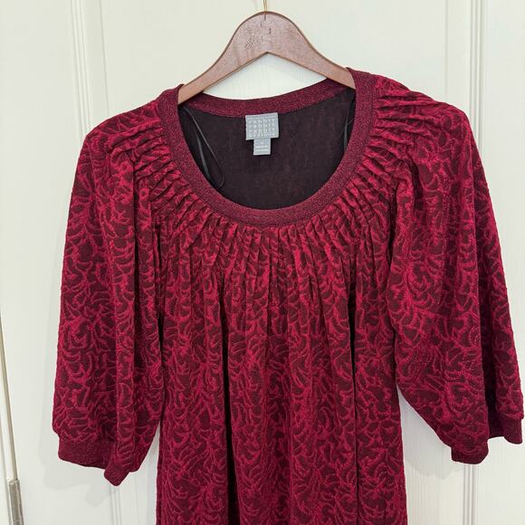 Rabbit Rabbit Rabbit Designs Cranberry Wine Red Mini Dress Women's Size 12 - Picture 2 of 12